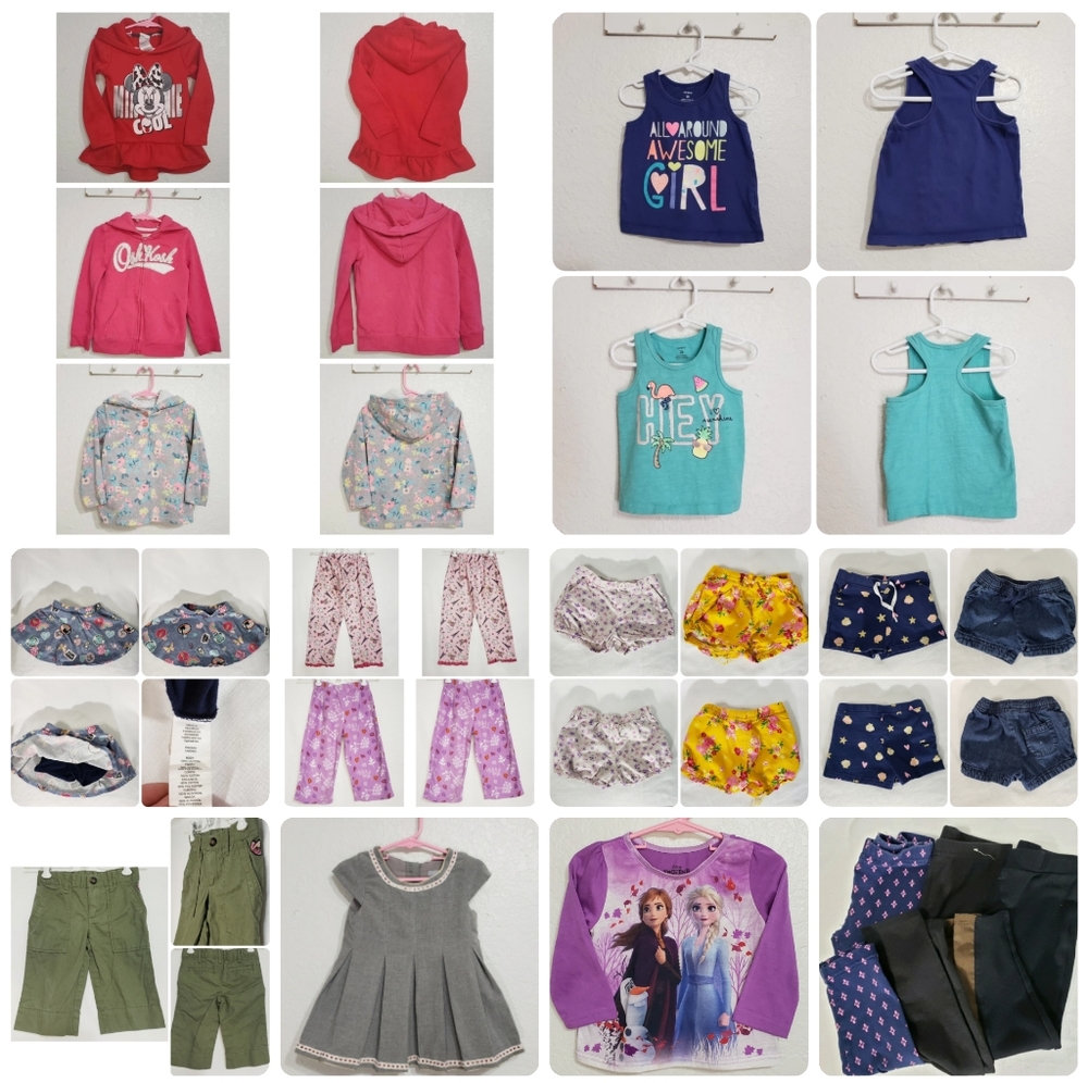 Girls Clothes Bundle Sizes 2T, 3T, 4T Tops, Bottoms, Dress, Sleepwear, Leggings